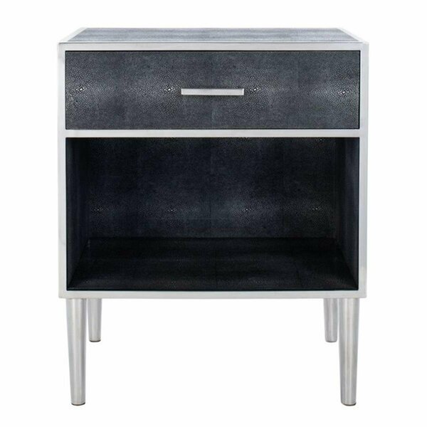 Safavieh Tammy Faux Shagreen Nightstand, Black & Silver SFV1532A